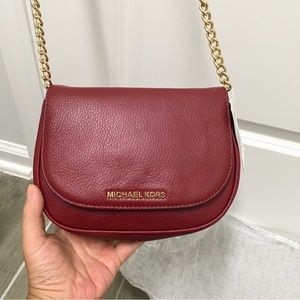 NWT Michael Kors Bedford Small Leather Crossbody Cherry